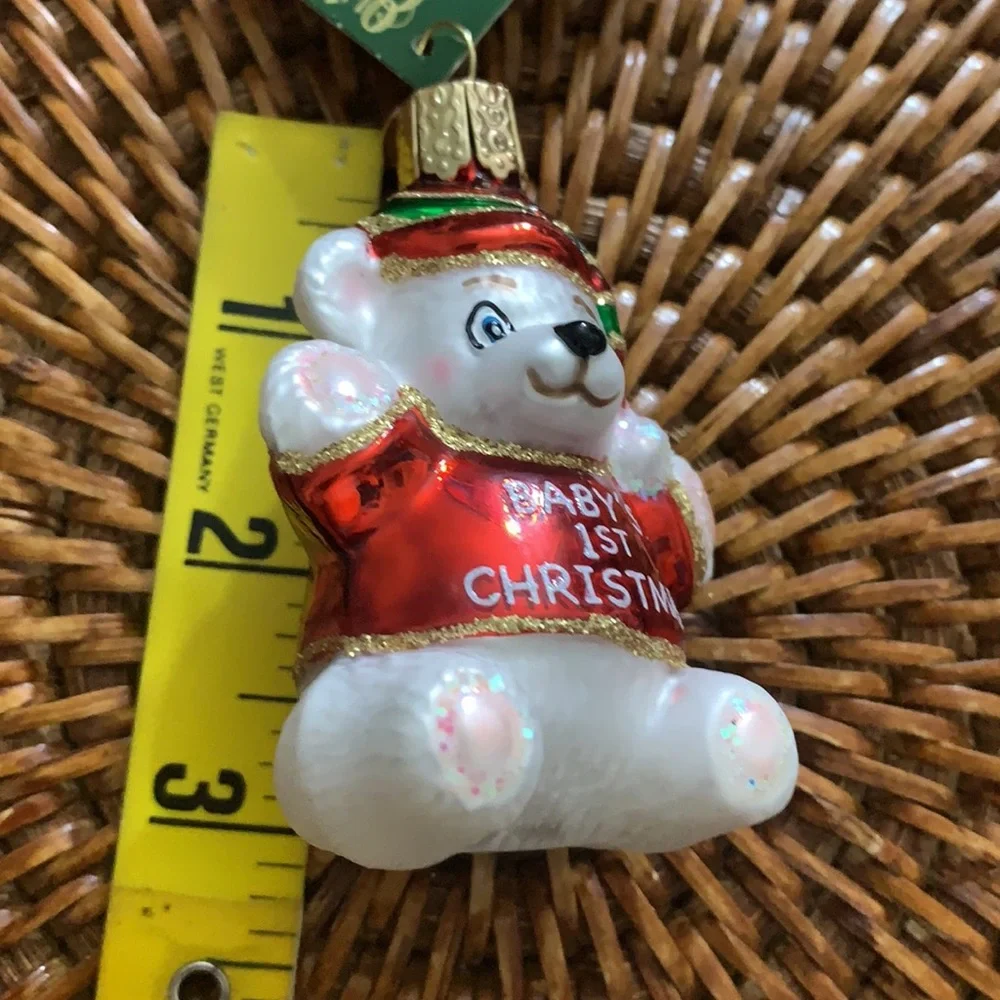 Old World Christmas Hanging Ornament Baby’s 1st Christmas Bear Please Read NWT